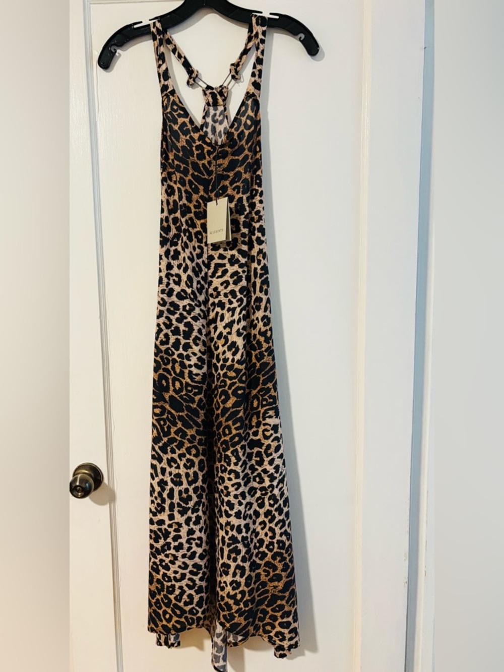 AllSaints Leopard Print  long dress, 100% cotton, US size 0, UK size 4